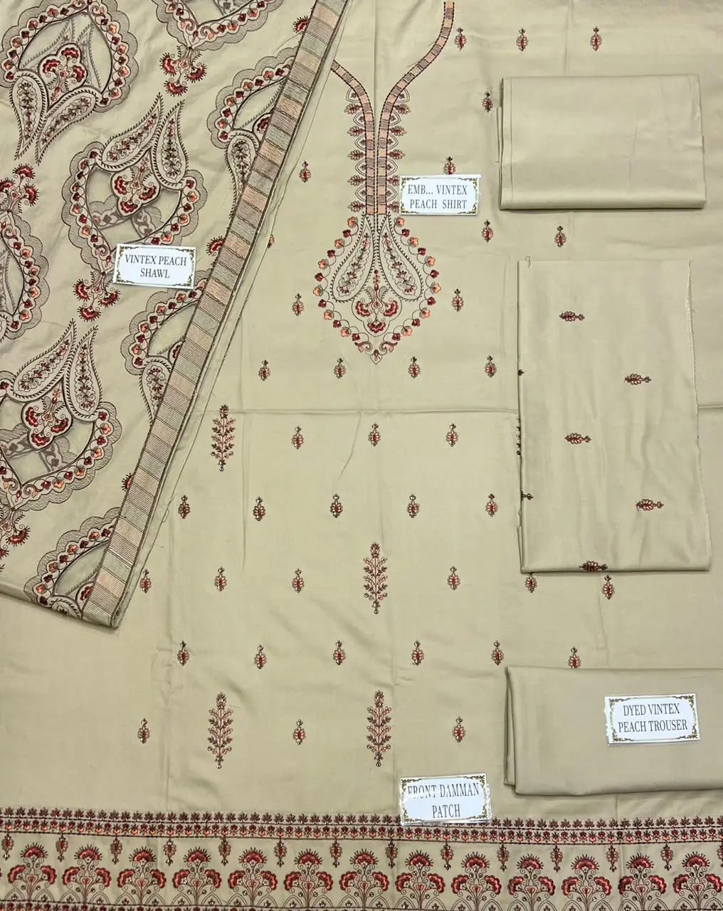 3 Pcs Women's Unstitched Plain Suit