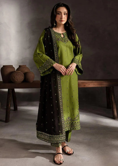 ALLHAMDULILLAH SUMMER COLLECTION BATIK Stuff: All Hameddulillah Summer Batik Suit Green Black Embroidered