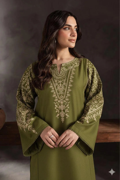 Green Lawn 2-Piece Women Suit with Embroidery for Weddings & Festivals