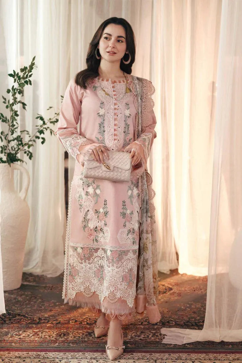Pink Chikankari Lawn 3Pcs Suit with Digital Print Dupatta
