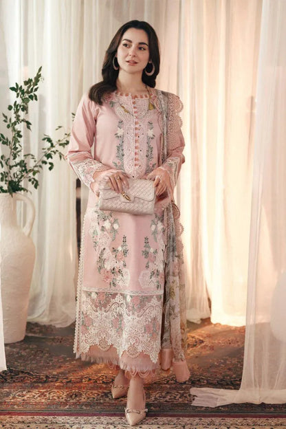 Pink Chikankari Lawn 3Pcs Suit with Digital Print Dupatta