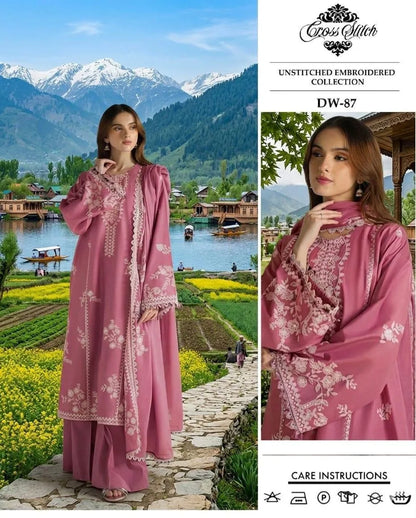 Pakistani Embroidered Pink Kurta Set with Dupatta