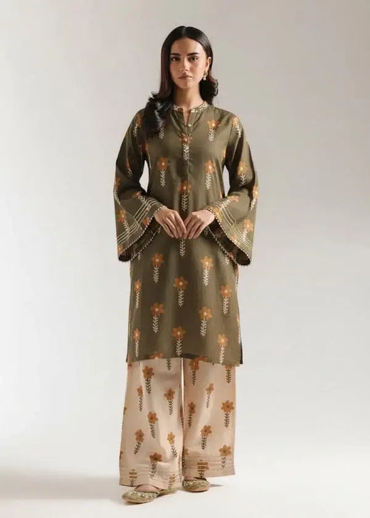 Stylish Women's Stitched Suit - 2 Pcs Printed Shirt and Trouser