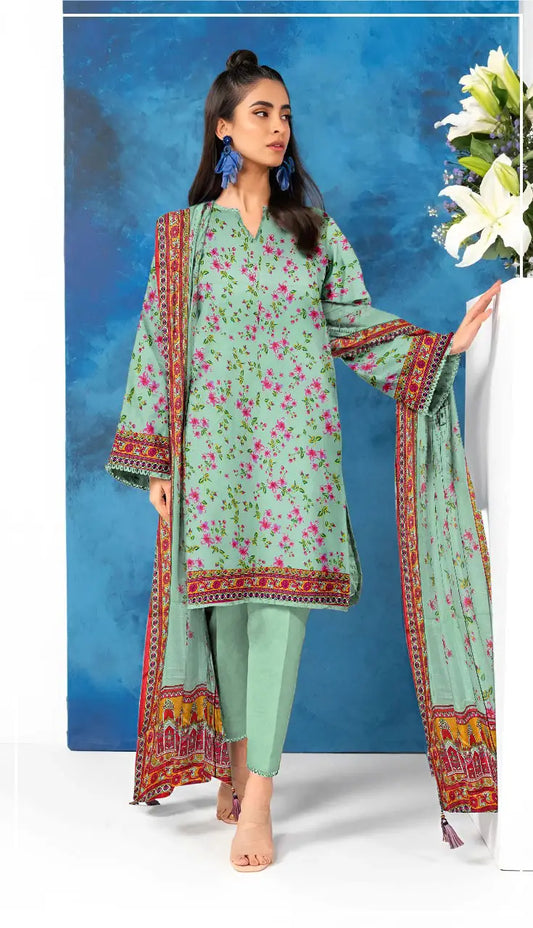3 Pcs Women's Unstitched Printed Suit