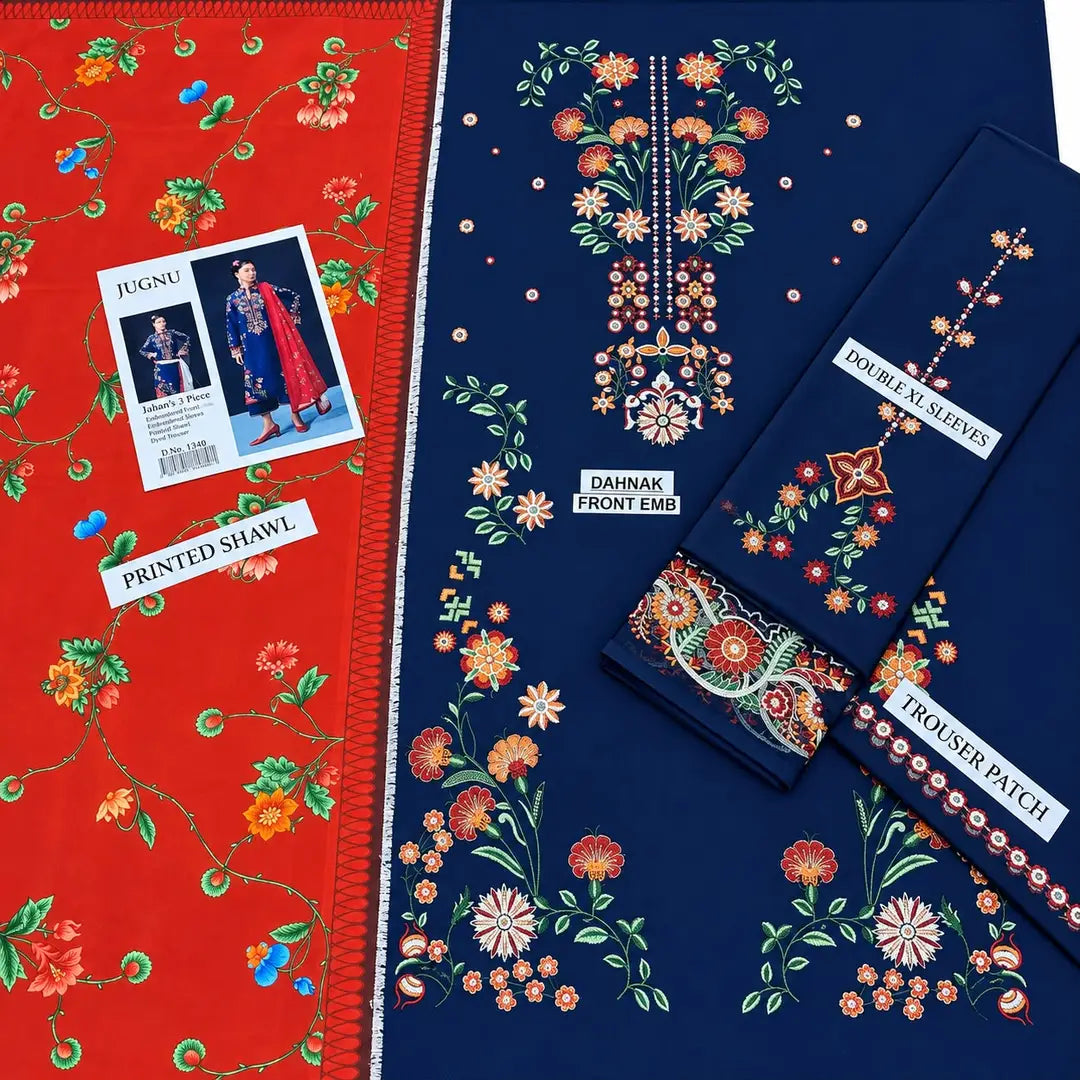 Winter Collection Dhanak 3 Piece Unstitched Suit