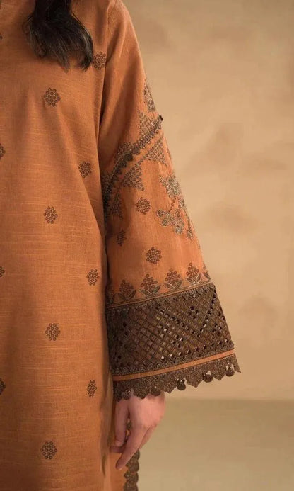 3 Pcs Women's Unstitched Embroidered Suit