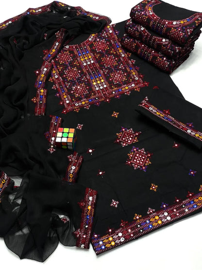 3 Pcs Women's Unstitched Embroidered Suit